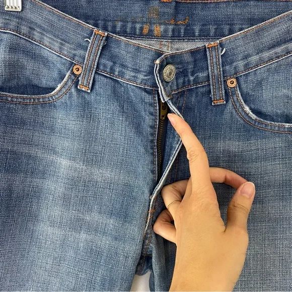 7 For All Mankind By Jerome Dahan Jeans Bootcut Low Rise Pocket Detail Sz 28 - Picture 5 of 13